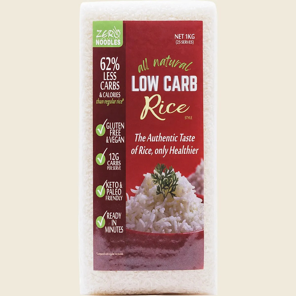 Zero Slim & Healthy Low Carb Rice 160g Or 1kg, Paleo & Keto