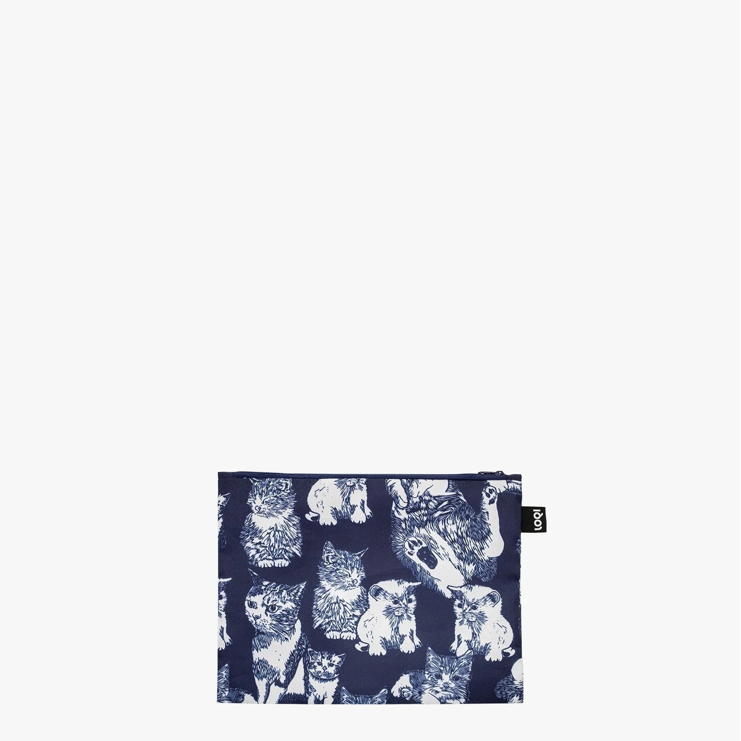 LOQI Recycled Zip Pockets Set Of Three, Cats | By Red Poppy Bee