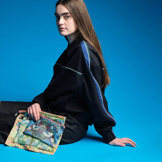 LOQI Recycled Zip Pockets Set Of Three, William Morris | By William Morris