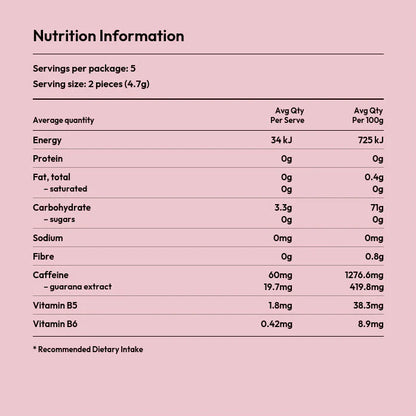 Zuum Clean Caffeine Energy Gum 10 Pieces 23.5g Or A Carton Of 16, Watermelon Flavour