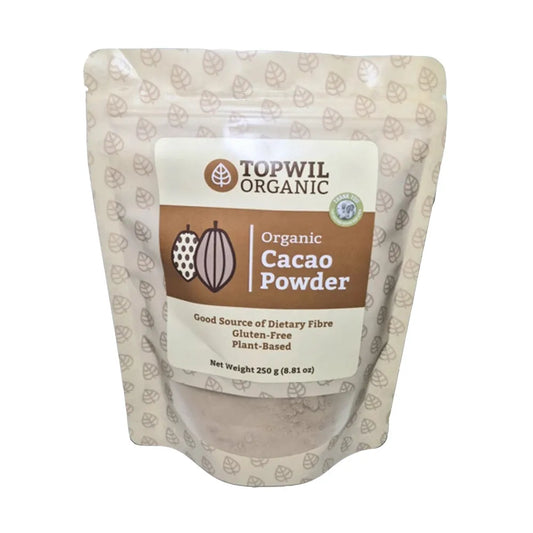 Topwil Organic Cacao Powder 250g, Good Source Of Dietary Fibre