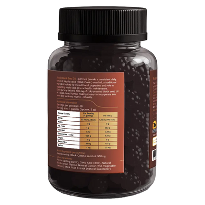 Apollo Black Seed Oil Gummies 60 Gummies, Daily Immune Strength