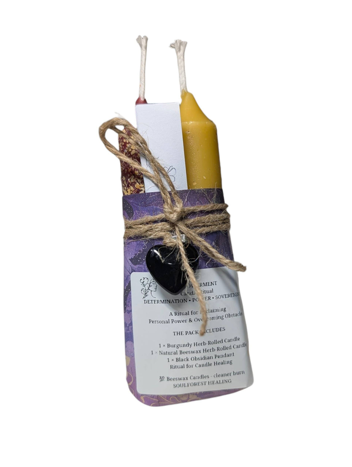 Soulforest Healing Empowerment Candle Ritual Beeswax Candles, Overcome Obstacles