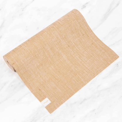 Myga Jute Yoga Mat 183cm × 61cm, Natural Beige Pattern