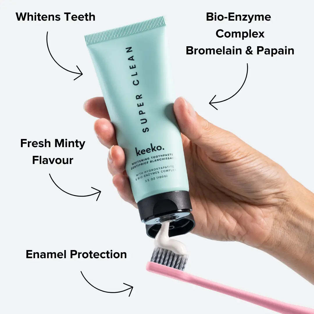 Keeko Super Clean Whitening Toothpaste 100g, With Hydroxyapatite For Enamel Protection