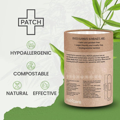PATCH Natural Bamboo Bandages 100 Pack, For Comfortable Protection