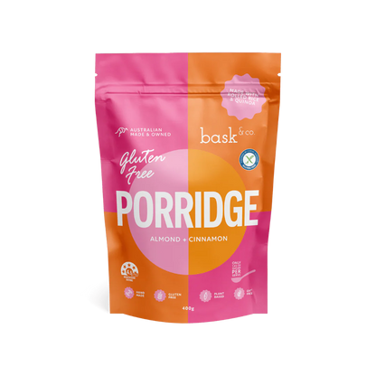 Bask & Co. Almond & Cinnamon Porridge 400g, Gluten Free & Australian Made