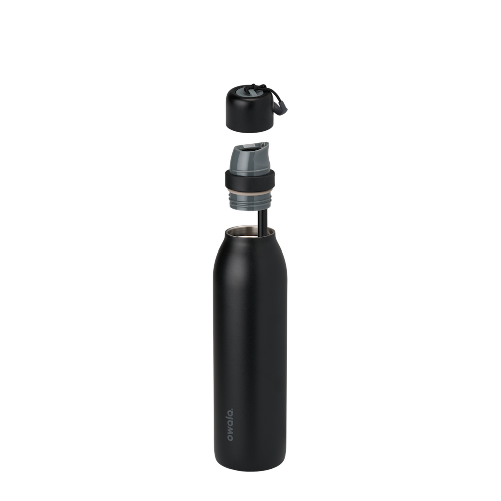 Owala FreeSip Twist Stainless Steel Water Bottle 18oz Or 24oz, Very Very Dark