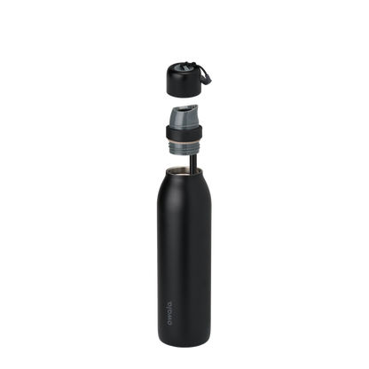 Owala FreeSip Twist Stainless Steel Water Bottle 18oz Or 24oz, Very Very Dark