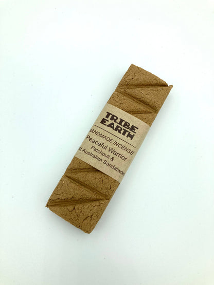 Tribe Earth Peaceful Warrior Incense Plank | 10 Triangles Per Plank, With West Australian Sandalwood & Patchouli