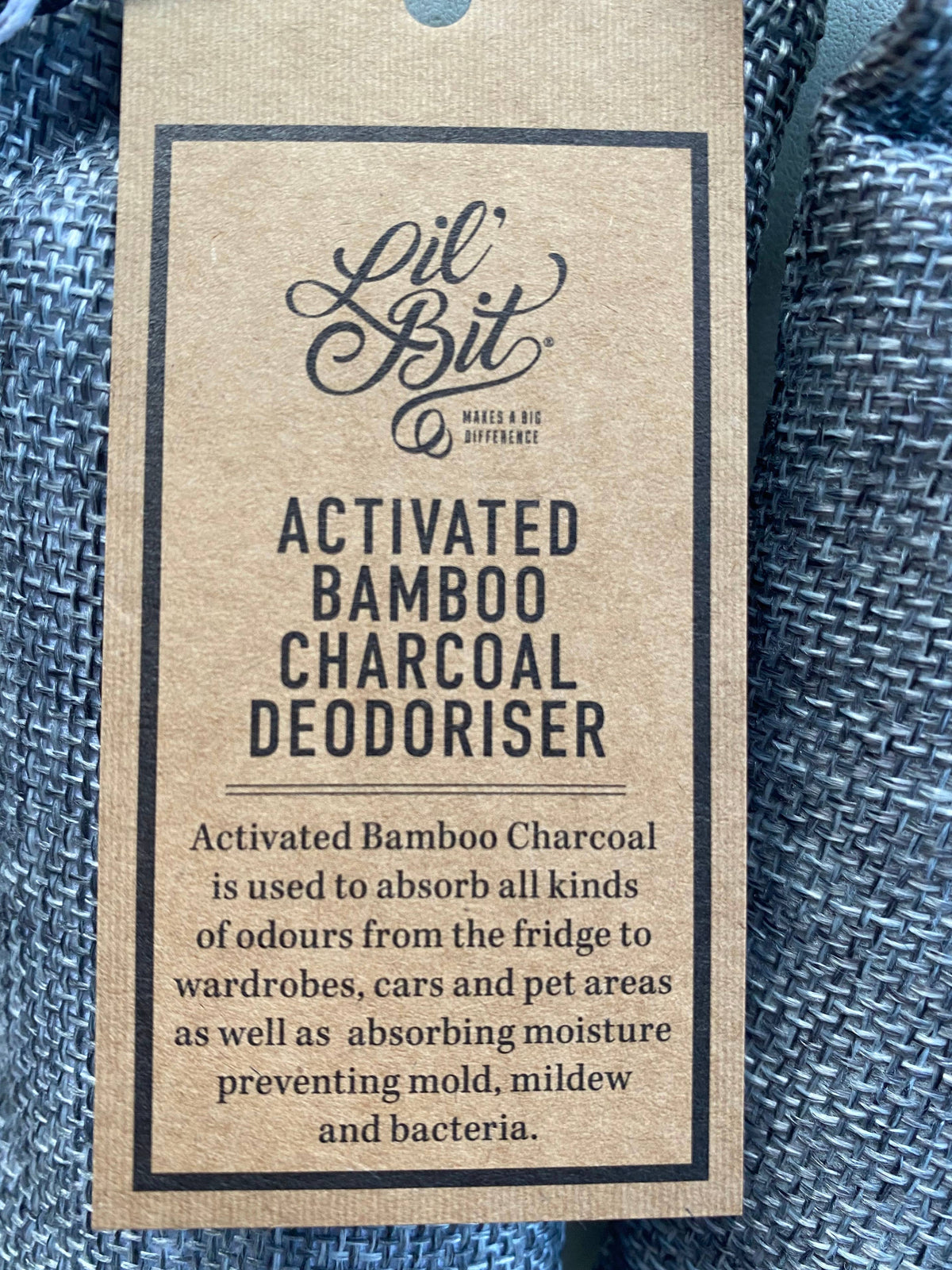 Lil' Bit Better Activated Bamboo Charcoal Deodorizer Bag, Absorb Odours & Moisture