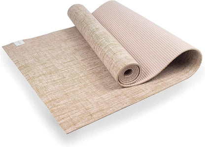 Myga Jute Yoga Mat 183cm × 61cm, Natural Beige Pattern