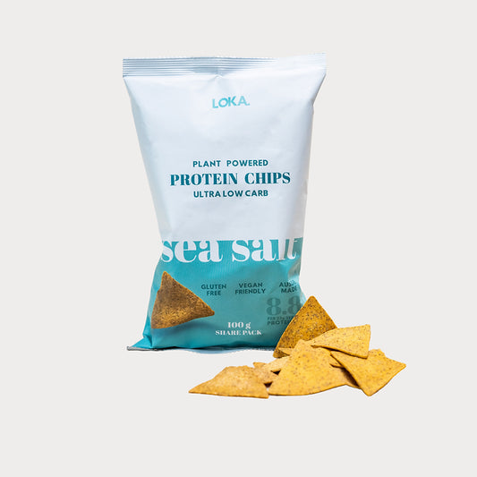 Loka Plant Powered Protein Chips 100g, Sea Salt Flavour Ultra Low Carb
