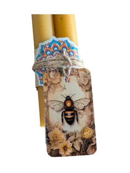 Soulforest Healing Peridot Beeswax Dinner Candle Pair 6 Hour Burn, Prosperity & Abundance