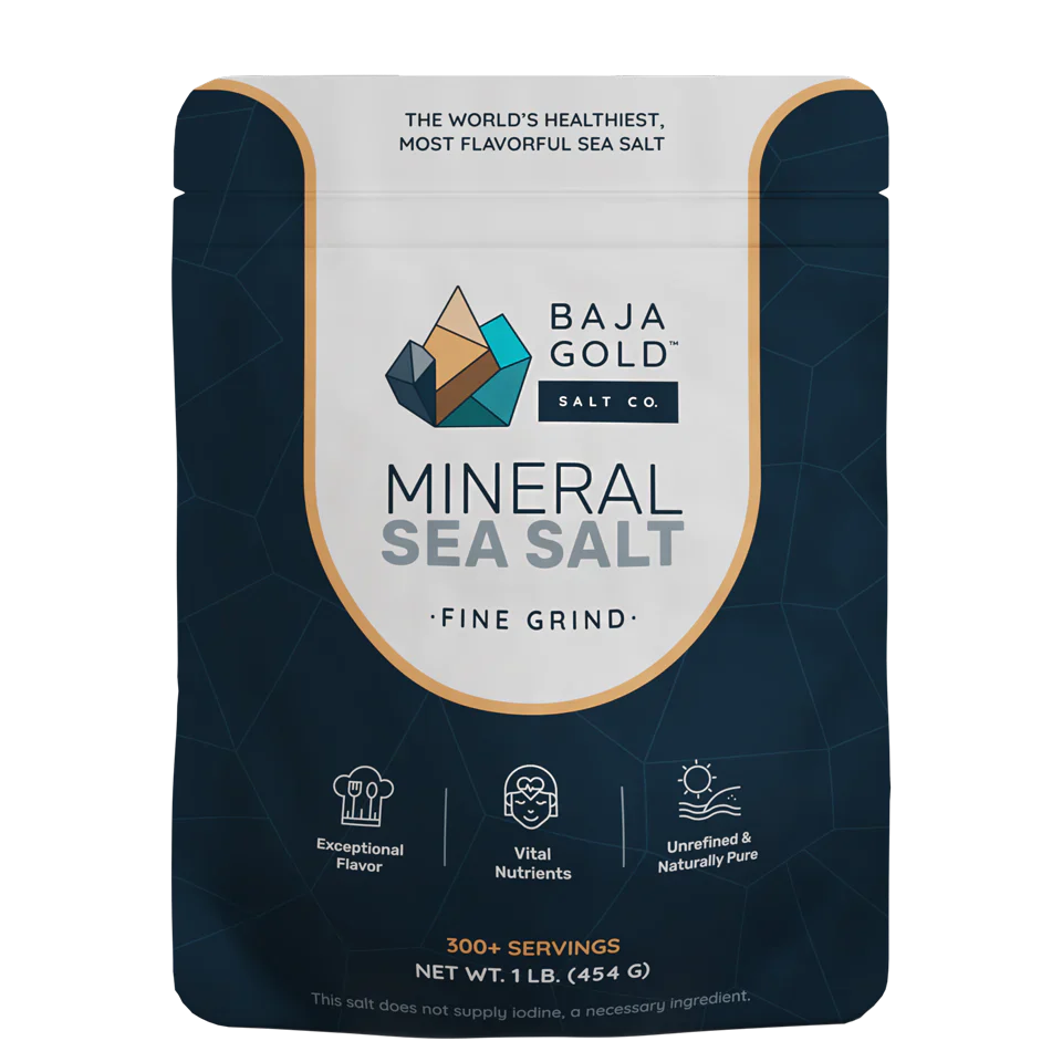 Baja Gold Salt Co. Signature Mineral Sea Salt Fine Grind 454g, From The Sea Of Cortez