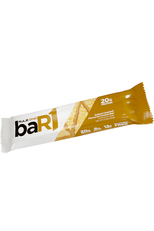 Rule One; Bar 1 Protein Crunch Bar 60g Or A Box Of 12 Bars, Salted Caramel Flavour With 20g Protein & Only 1g Sugars