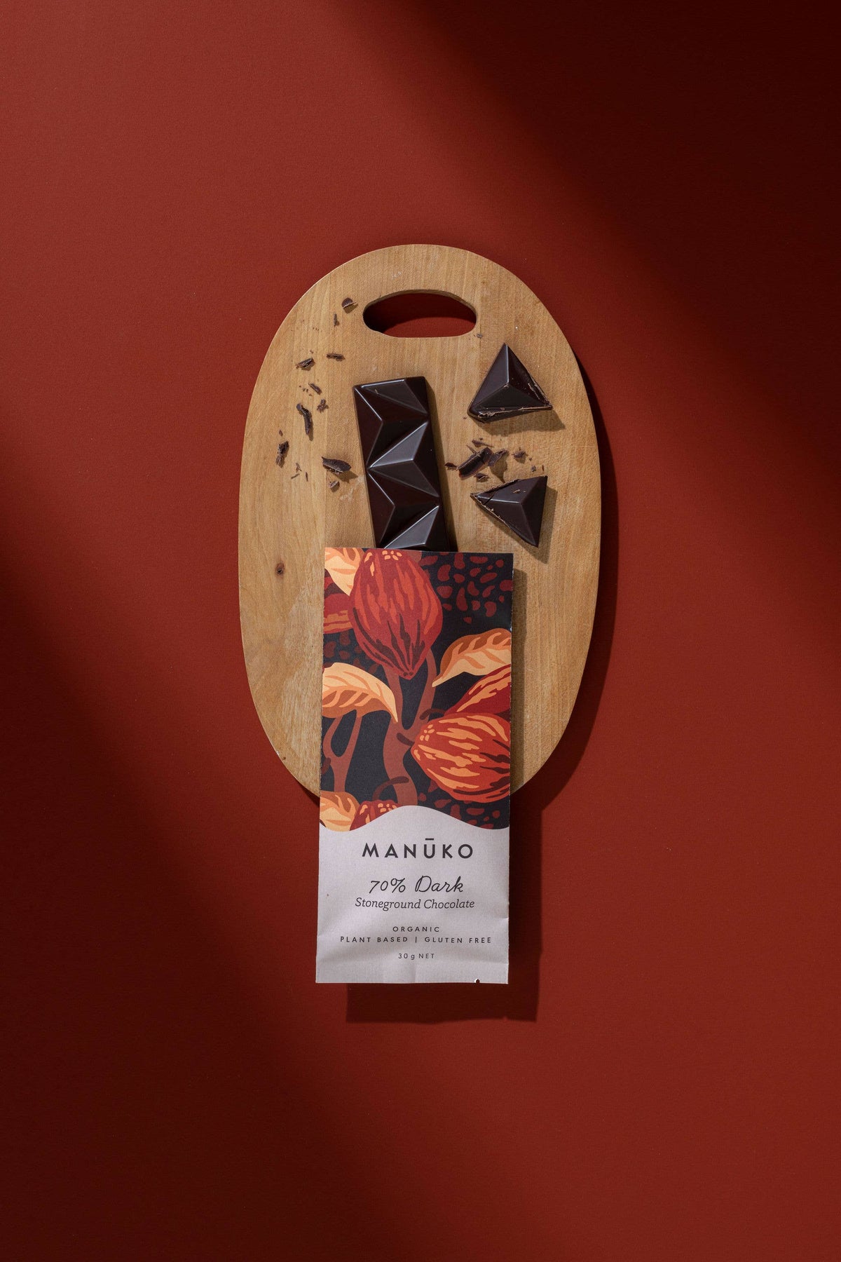 Manuko 70% Dark Chocolate Bar 30g, Stoneground Chocolate