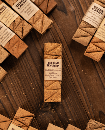 Tribe Earth Gratitude Incense Plank | 10 Triangles Per Plank, With Palo Santo, Copal & White Sage