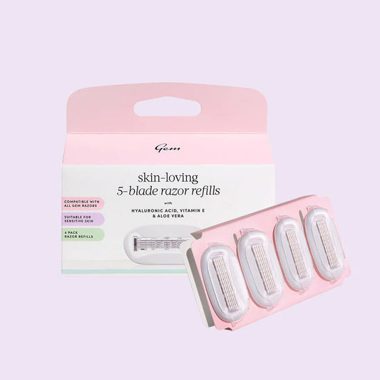 Gem Skin-Loving 5-Blade Razor Refills, Compatible With All Gem Razors