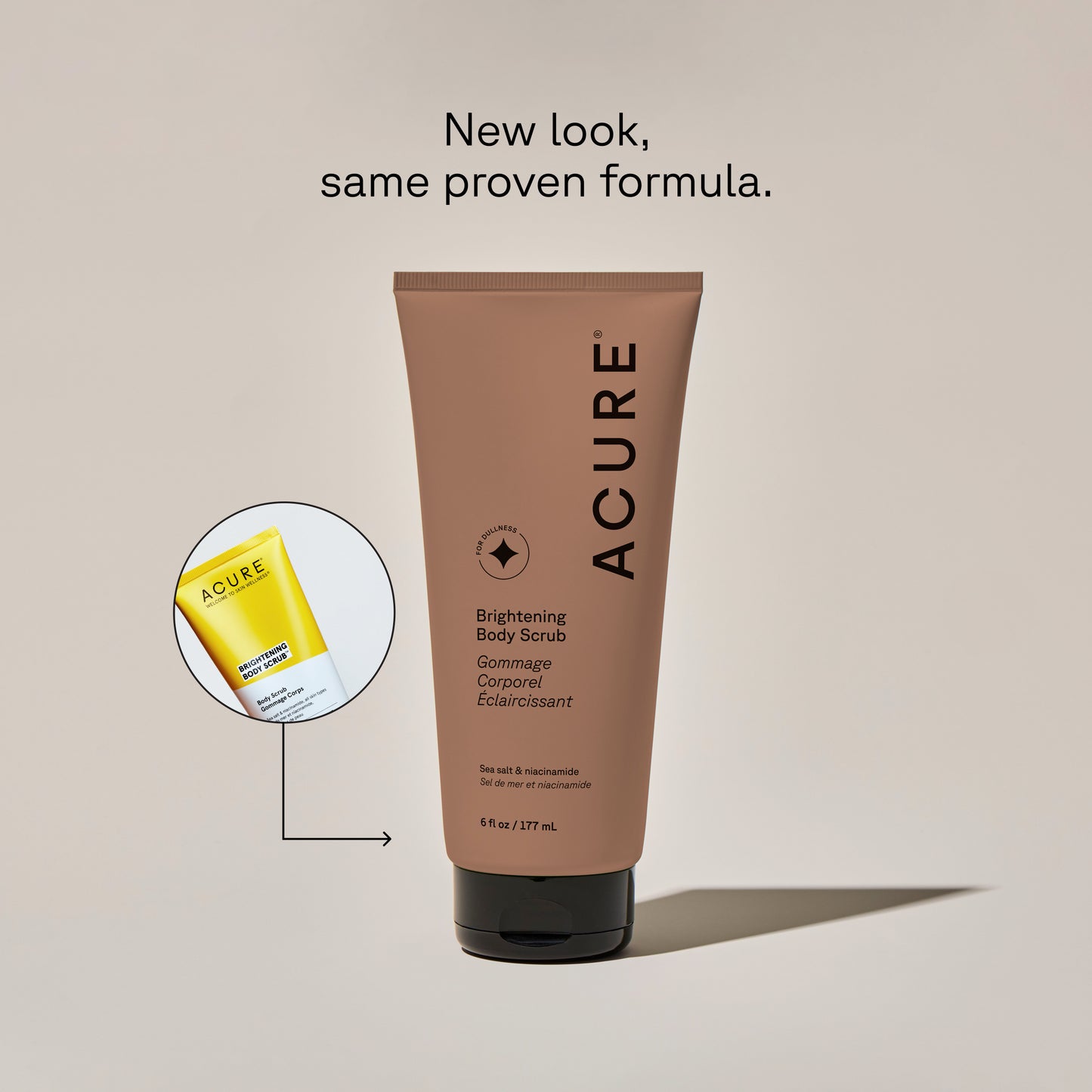 Acure Brightening Body Scrub 177ml, To Gently Exfoliate & Brighten Skin