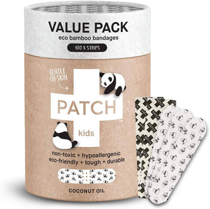 PATCH Adhesive Bandages With Coconut Oil 100 Pack, For Sensitive Skin