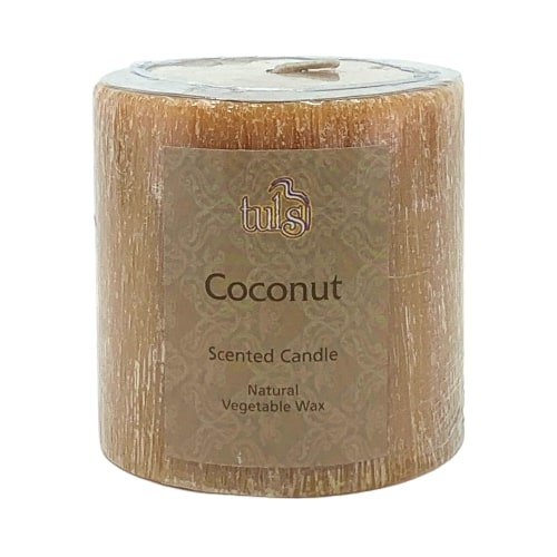 Tulsi Natural Vegetable Wax Candle With A Brushed Effect 75mm, Please Choose Your Fragrance