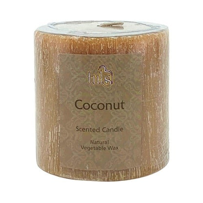 Tulsi Natural Vegetable Wax Candle With A Brushed Effect 75mm, Please Choose Your Fragrance