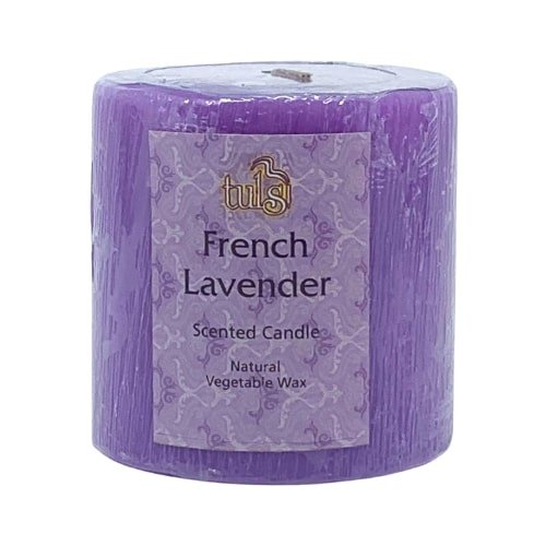 Tulsi Natural Vegetable Wax Candle With A Brushed Effect 75mm, Please Choose Your Fragrance