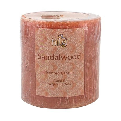 Tulsi Natural Vegetable Wax Candle With A Brushed Effect 75mm, Please Choose Your Fragrance
