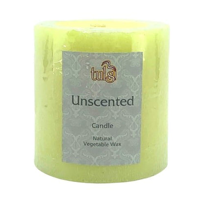 Tulsi Natural Vegetable Wax Candle With A Brushed Effect 75mm, Please Choose Your Fragrance