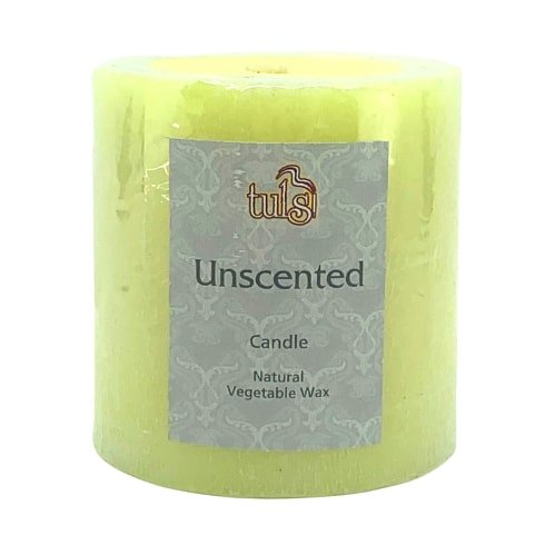 Tulsi Natural Vegetable Wax Candle With A Brushed Effect 75mm, Please Choose Your Fragrance
