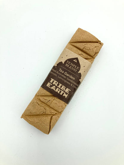 Tribe Earth Tea Garden-Temple Blend Incense Plank | 10 Triangles Per Plank, With West Australian Sandalwood & Lemongrass