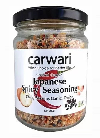 Carwari Certified Organic Japanese Spicy Seasoning 100g, With Murray River Pink Salt