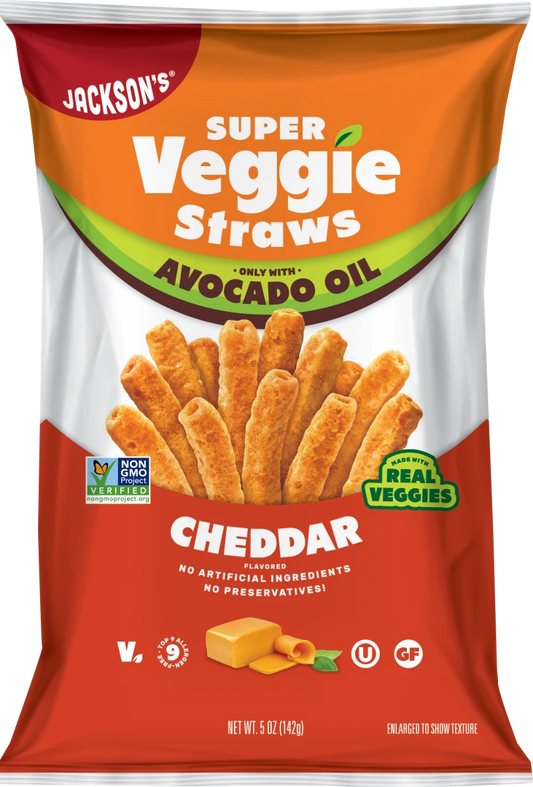 Jackson’s Avocado Oil Cheddar Veggie Straws 142g, Crispy Cheddar Crunch