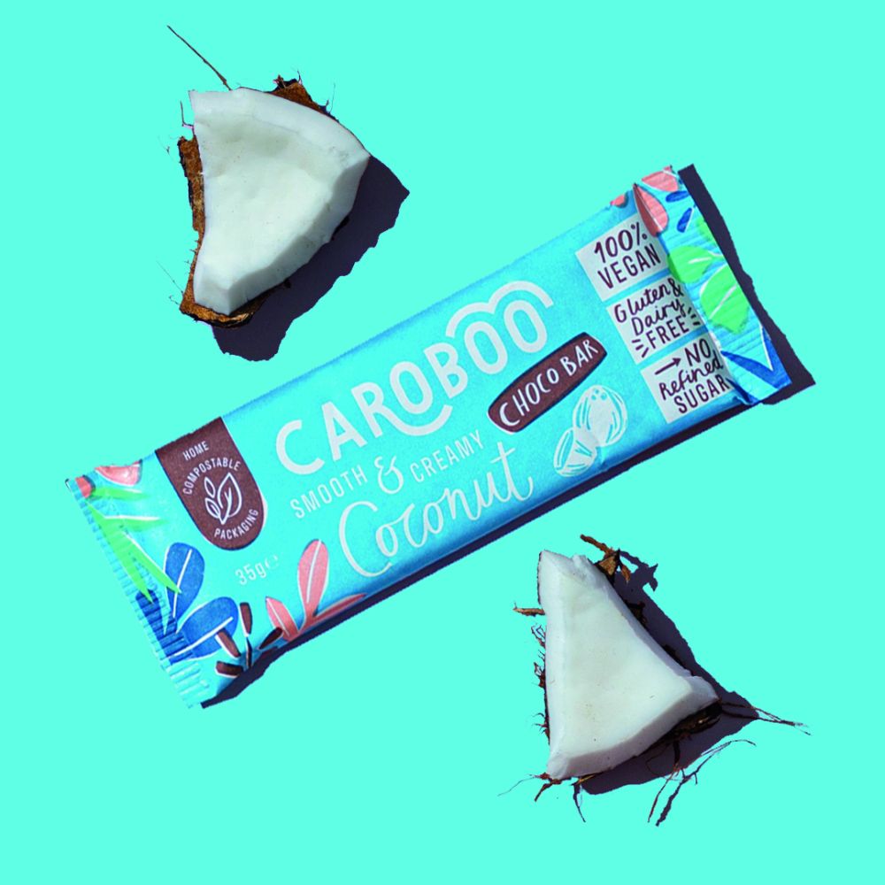 Caroboo Carob Choco Bar 35g Or A Box Of 20, Creamy Coconut Flavour