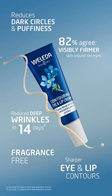 Weleda Contouring Eye & Lip Cream Blue Gentian & Edelweiss 10mL, Reduces Deep Wrinkles