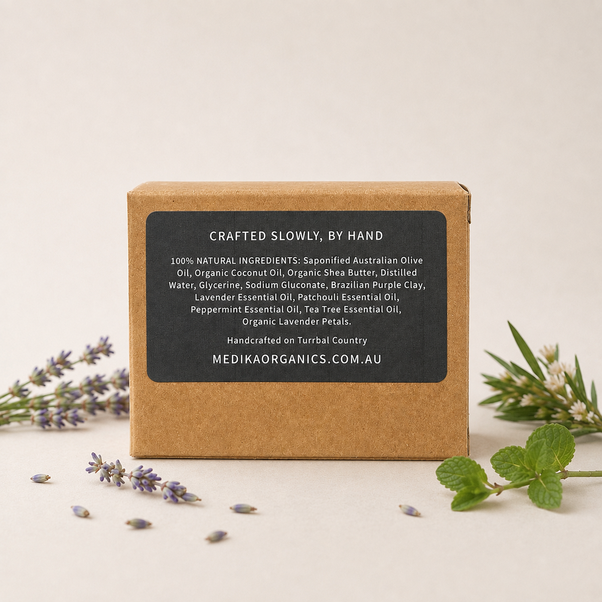 Medika Organics Bush Lavender Soap Bar 130g, Handmade In Queensland