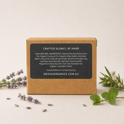 Medika Organics Bush Lavender Soap Bar 130g, Handmade In Queensland