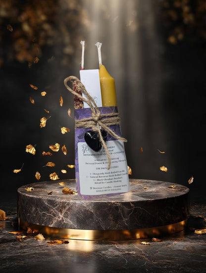 Soulforest Healing Empowerment Candle Ritual Beeswax Candles, Overcome Obstacles