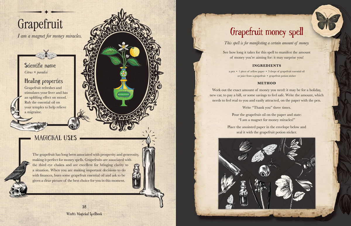 Priestess Moon Witch's Magickal Spellbook, An Interactive Grimoire With Stickers & Secret Pockets