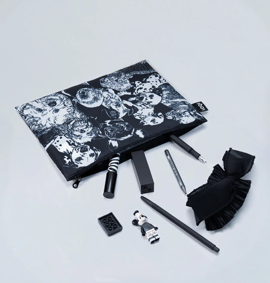 LOQI Recycled Zip Pockets Set Of Three, Dogs | By Red Poppy Bee