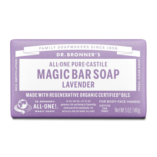 Dr Bronner's All-One Hemp Pure Castile Soap Bar 140g, Lavender