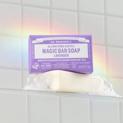 Dr Bronner's All-One Hemp Pure Castile Soap Bar 140g, Lavender
