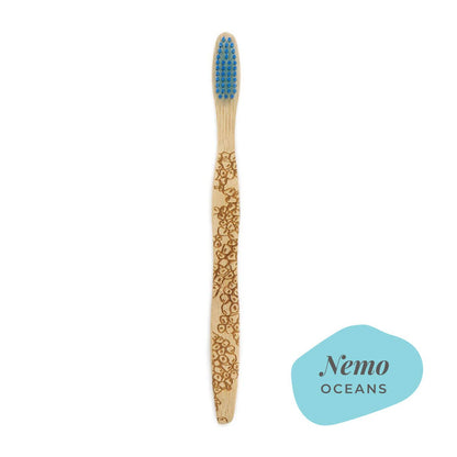 Brush it On Adult Soft Bristles Bamboo Toothbrush, Nemo Design