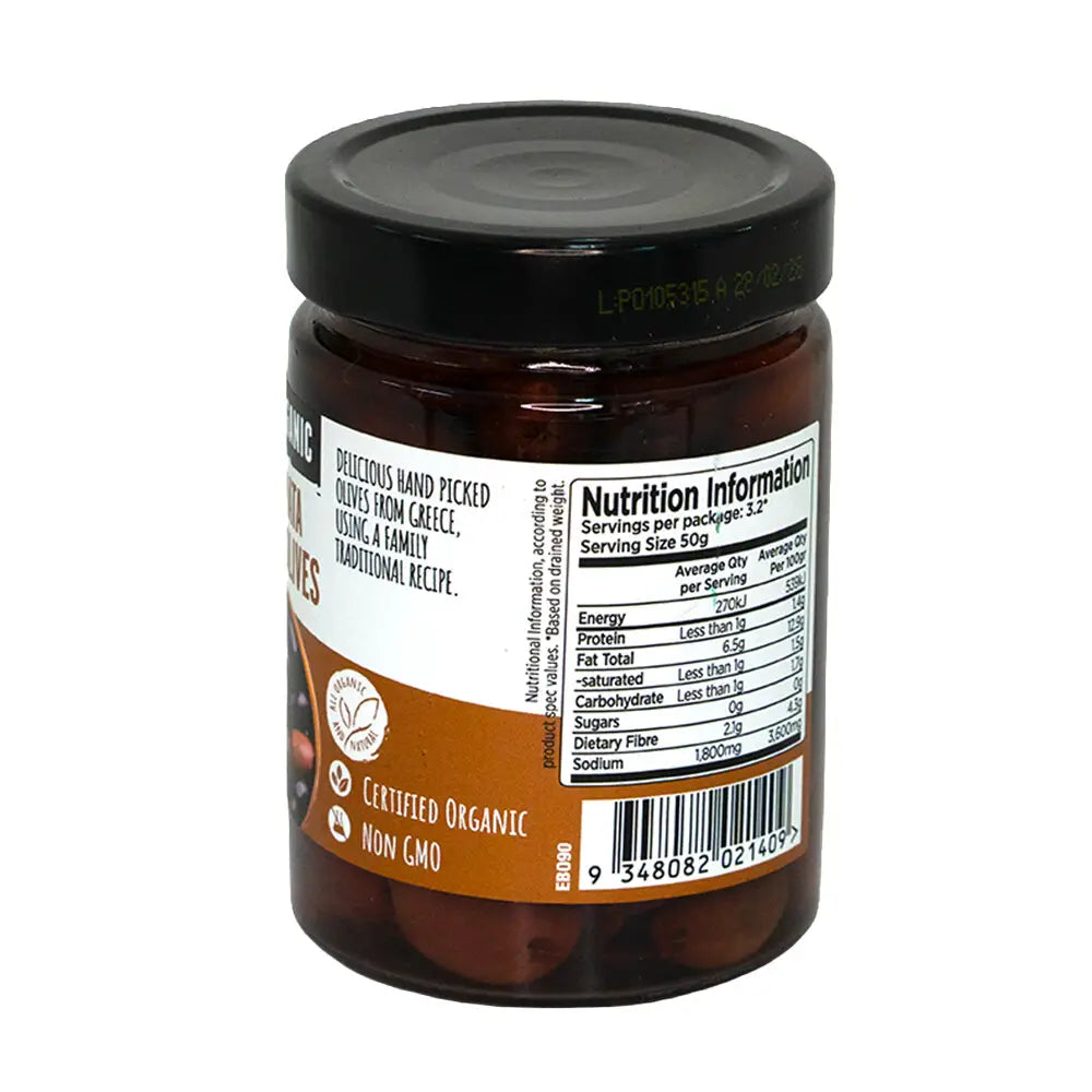 Every Bit Organic Kalamata Pitted Olives 300g, Product Of Greece