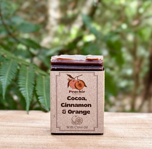 Peachie Collective Cocoa, Cinnamon & Orange Soap 100g, With Clove Oil