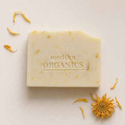 Medika Organics Calendula-Infused Olive Oil Soap Bar 130g, Handmade In Queensland