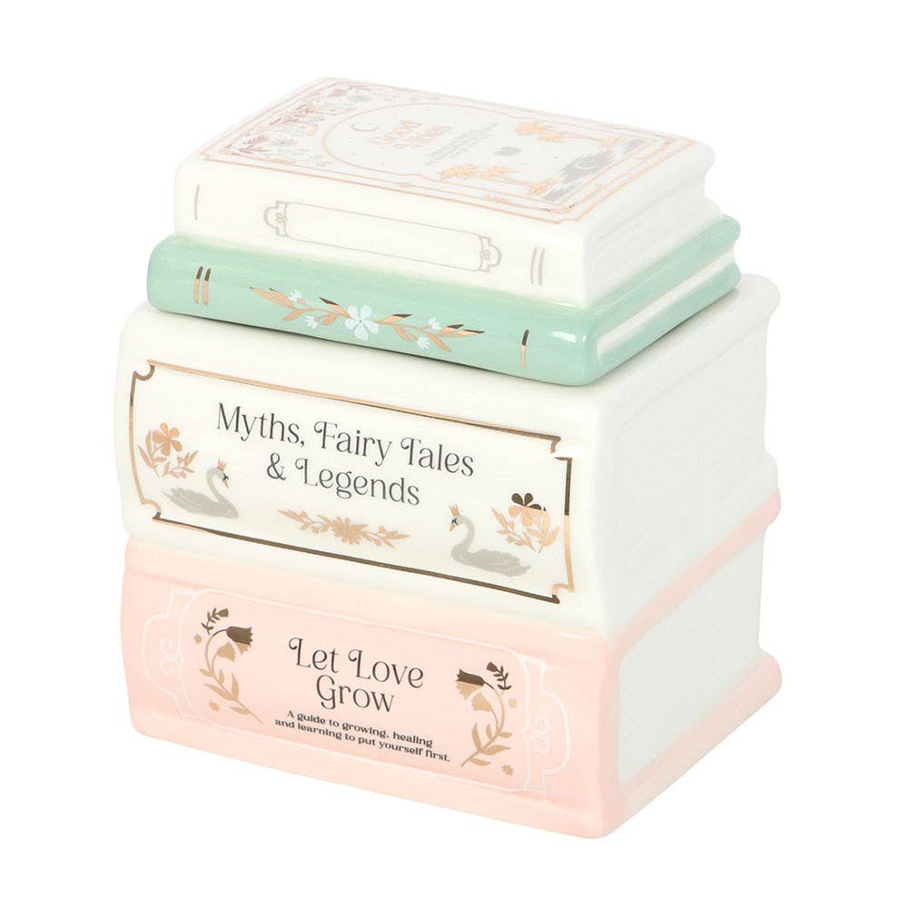 Book Stack Ceramic Oil Burner & Wax Warmer, Great Gift For Book Lovers