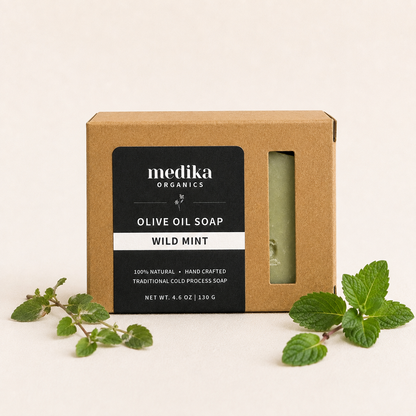 Medika Organics Wild Mint Soap Bar 130g, Handmade In Queensland