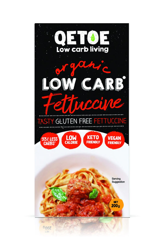 Qetoe Low Carb Fettuccine 200g, 80% Less Carbs & Gluten Free